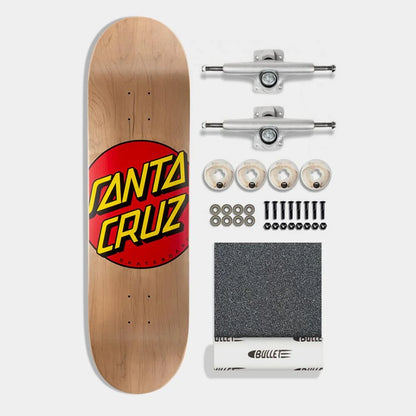 Santa Cruz Complete Skateboard Kit 8.375" Brown Classic Dot w/ Bullet & Ricta Street Santa Cruz