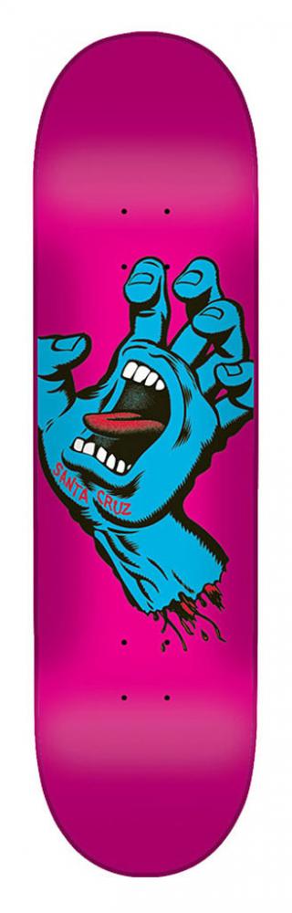 Santa Cruz Logo Skateboard Deck Screaming Hand 7.8" Pink Street Santa Cruz