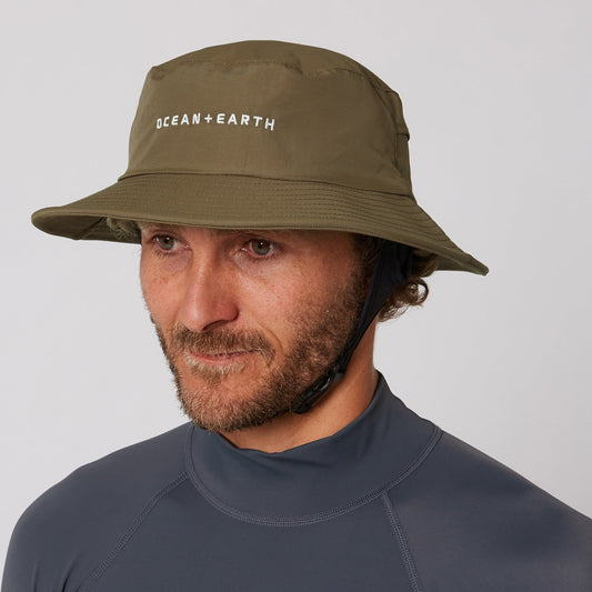 Ocean & Earth Mens Bingin Soft Peak Surf Hat Olive Surf Hat Ocean & Earth Small