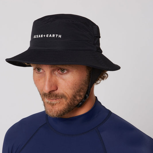 Ocean & Earth Mens Bingin Soft Peak Surf Hat Black