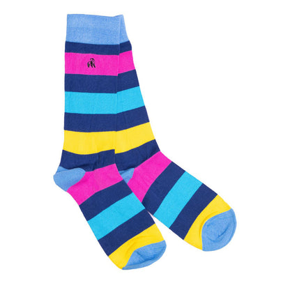 Neon Stripe Bamboo Socks Socks Swole Panda