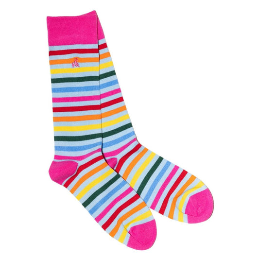 Pastel Striped Bamboo Socks Socks Swole Panda UK 4-7 (US 5-7.5 / EU 37-40)