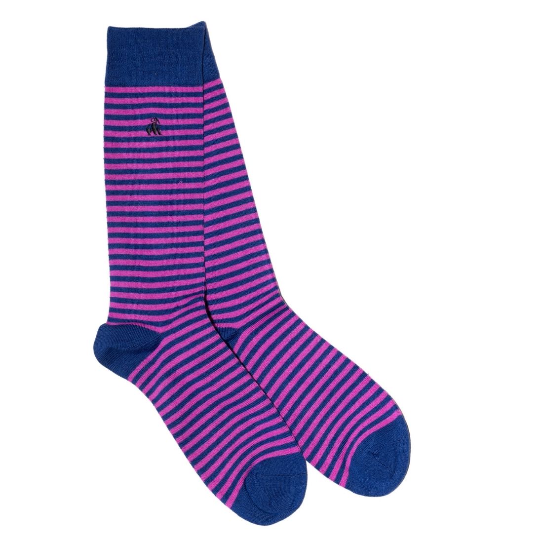 Rich Pink Narrow Striped Bamboo Socks Socks Swole Panda