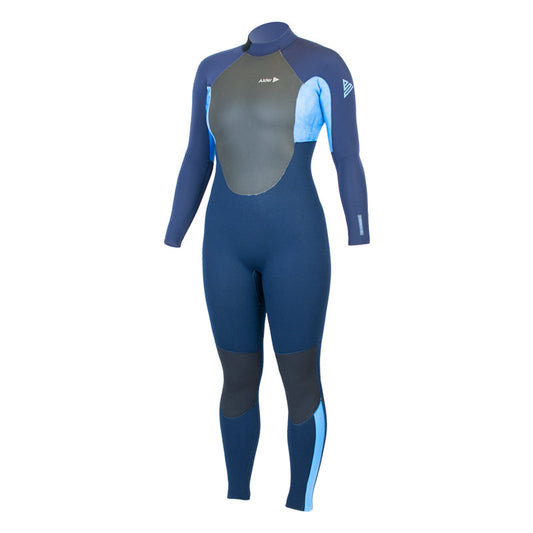 Alder Stealth Womens 4/3 Back Zip Wetsuit Blue Wetsuits Alder UK 6 4/3mm