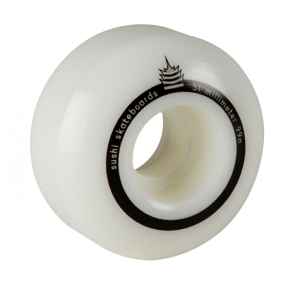 Sushi Wheels Pagoda Team V2 White 54mm Skateboard Wheels Sushi