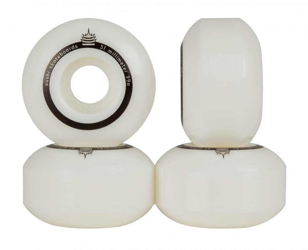 Sushi Wheels Pagoda Team V2 White 54mm Skateboard Wheels Sushi