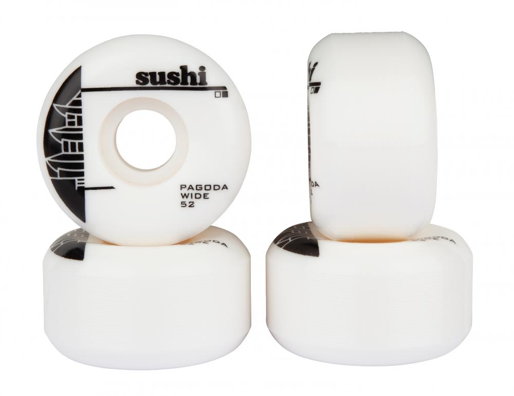 Sushi Wheels Pagoda Team V2 Wide White Skateboard Wheels Sushi 52mm