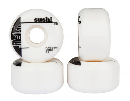 Sushi Wheels Pagoda Team V2 Wide White Skateboard Wheels Sushi 52mm
