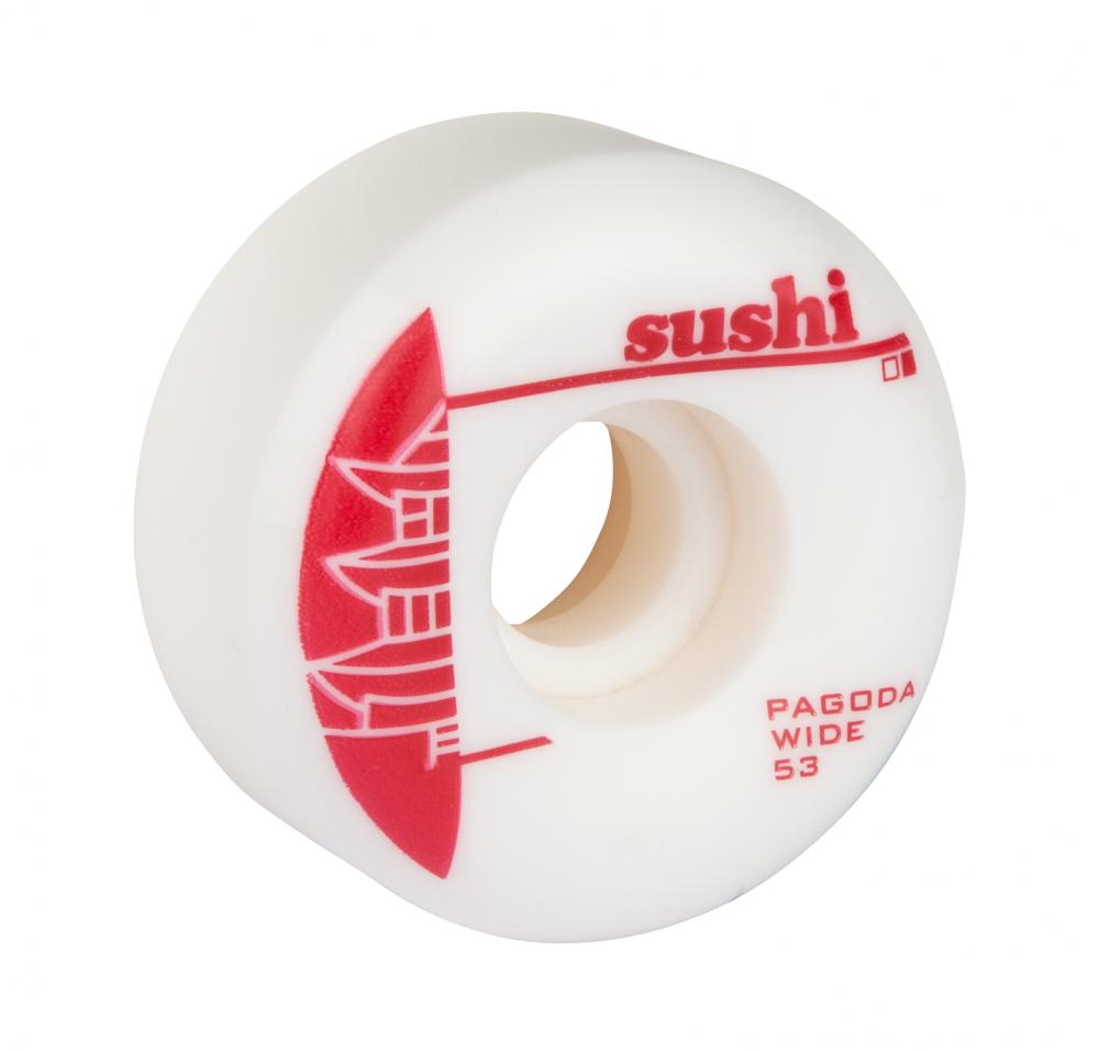 Sushi Wheels Pagoda Team V2 Wide White Skateboard Wheels Sushi