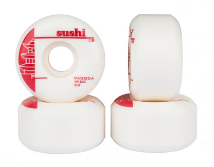 Sushi Wheels Pagoda Team V2 Wide White Skateboard Wheels Sushi 53mm
