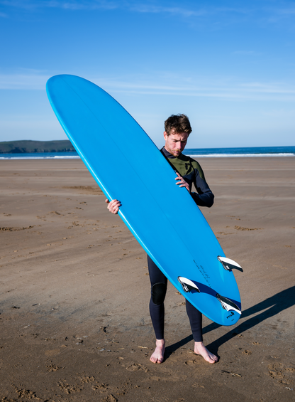 7' 6 Heritage Retro Mini Mal Surfboard in Gloss Tint Mid Length Mini Mal Circle One Surf