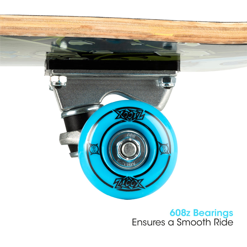 Xootz Doublekick Street Skateboard - Snake Skull 31" Skateboards Xootz