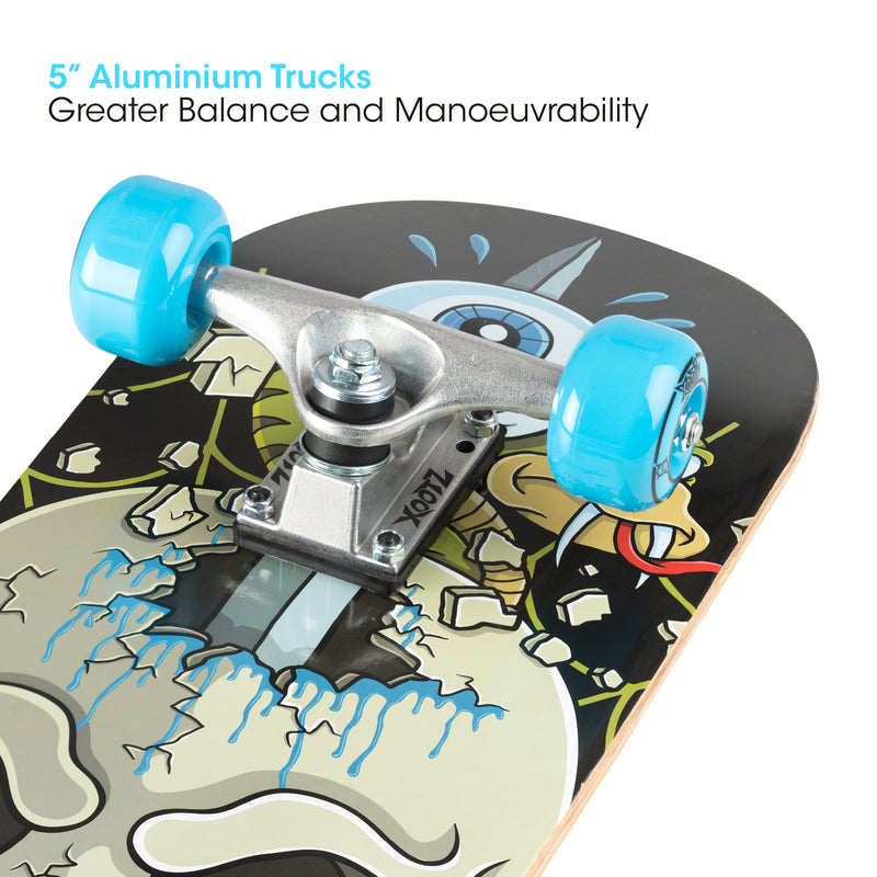 Xootz Doublekick Street Skateboard - Snake Skull 31" Skateboards Xootz