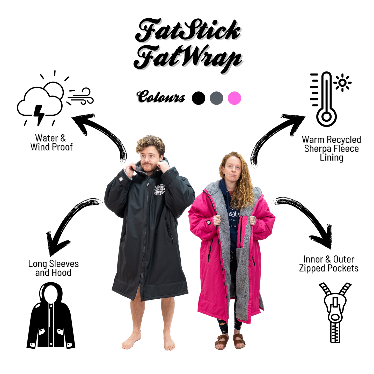 FatStick Kids Childs Changing Robe “FatWrap” With Sherpa Fleece Lining Accessories/Bags FatStick Boards