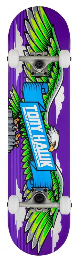 Tony Hawk SS 180 Complete Skateboard Wingspan Purple Double Kick Tony Hawk 31” 7.75”