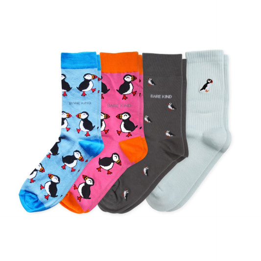 The Puffin 4 Pack Bamboo Sock Set Socks Bare Kind