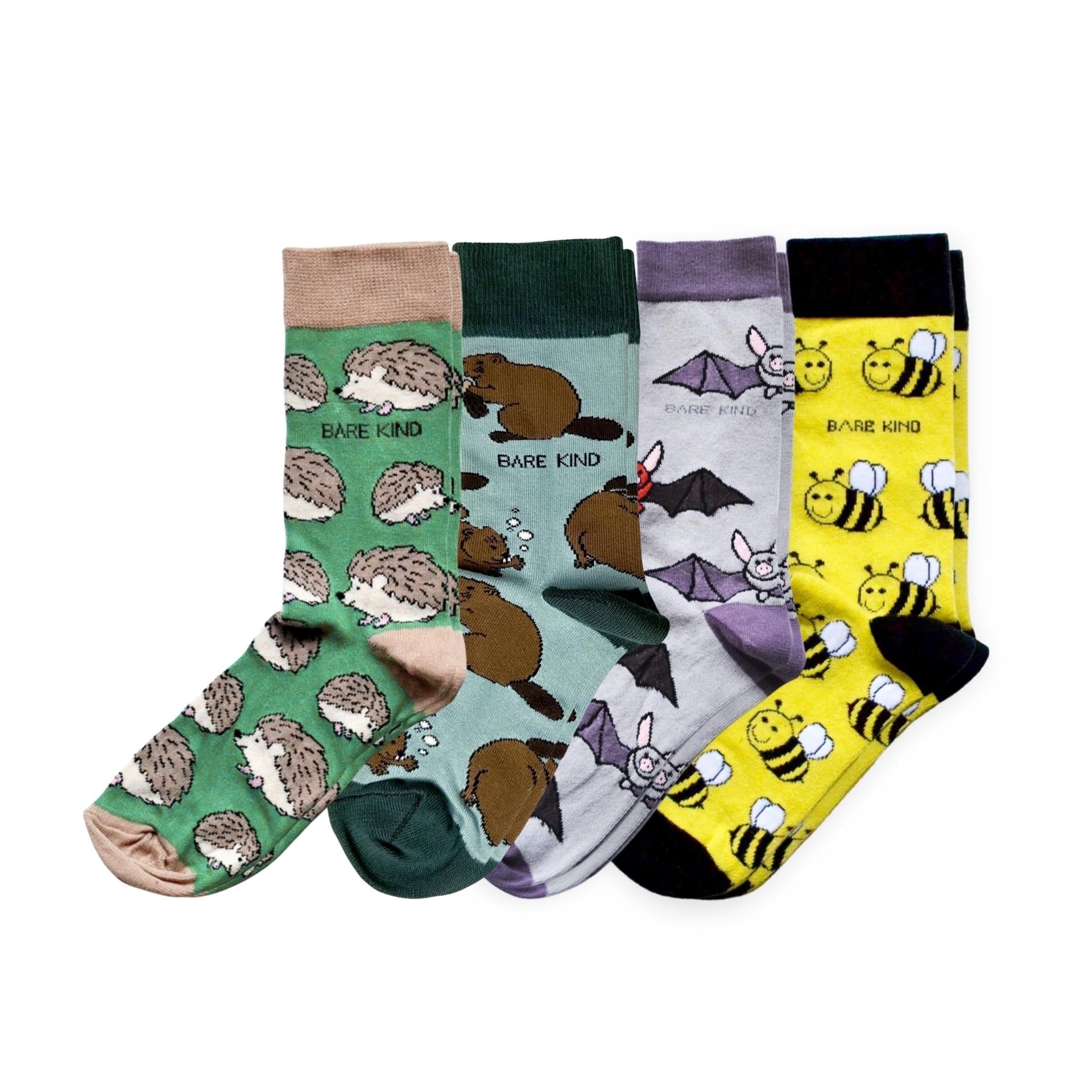 UK Forest Animals 4 Pack Bamboo Sock Set Socks Bare Kind
