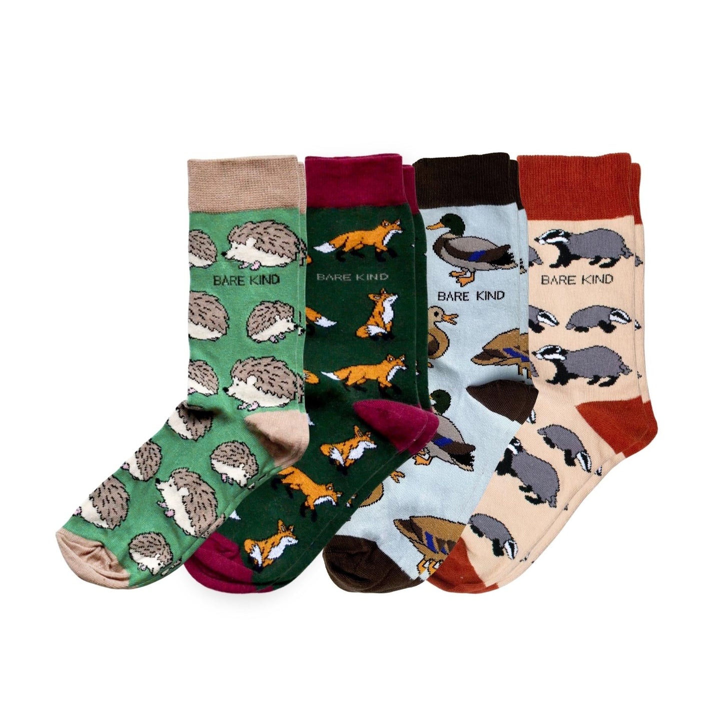 UK Wildlife Bundle of 4 Bamboo Sock Set Socks Bare Kind