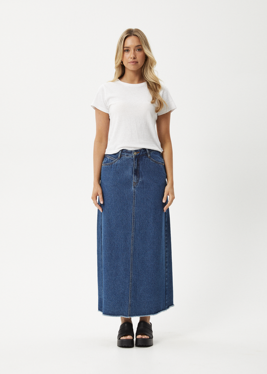 Afends Chichi- Denim Midi Skirt ladies skirt AFENDS