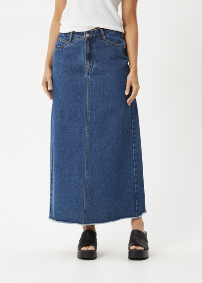 Afends Chichi- Denim Midi Skirt ladies skirt AFENDS