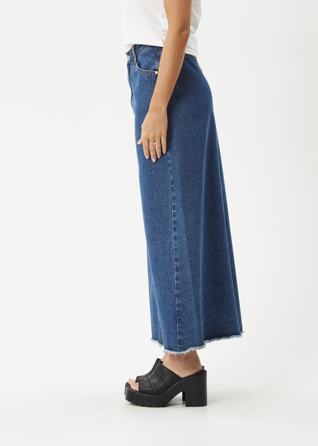 Afends Chichi- Denim Midi Skirt ladies skirt AFENDS