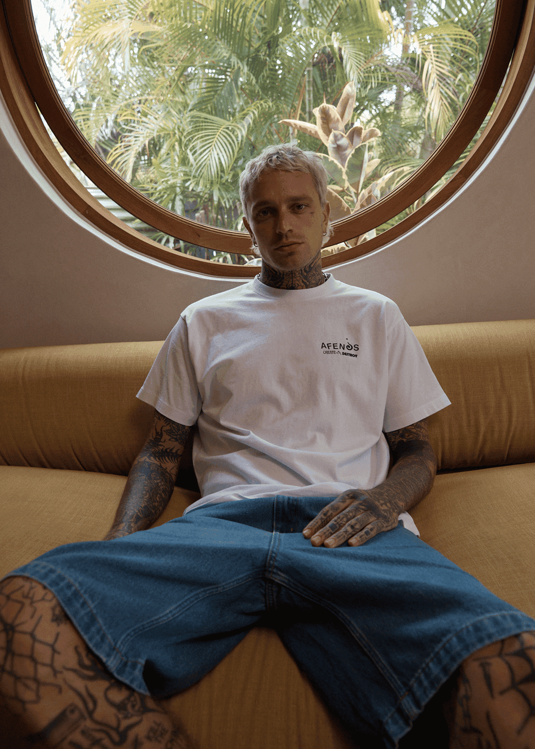 AFENDS Mind Over Heavyweight Boxy Tee - White tee shirt Vissla