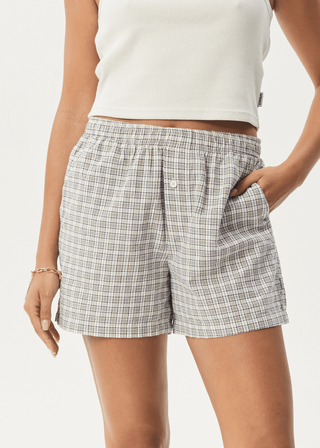 AFENDS Drew Seersucker Boxer Short ladies shorts AFENDS
