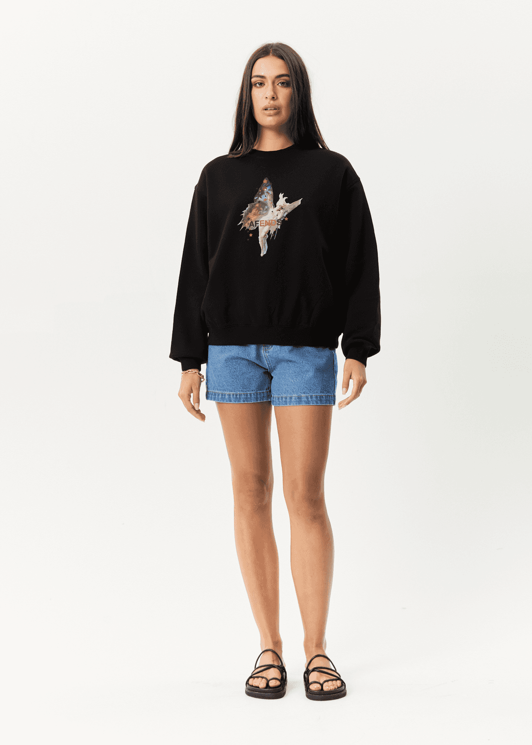 AFENDS Pixie Recyled Crew Neck Jumper ladies sweater AFENDS