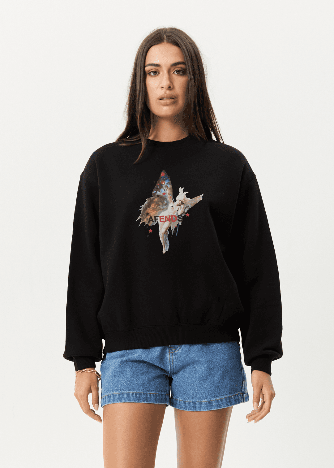 AFENDS Pixie Recyled Crew Neck Jumper ladies sweater AFENDS