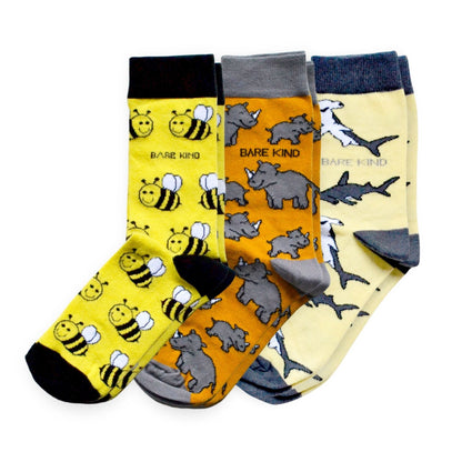 Yellow Lover 3 Bamboo Sock Set Socks Bare Kind