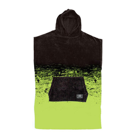 Ocean & Earth Youth Southside Hooded Poncho Black Lime