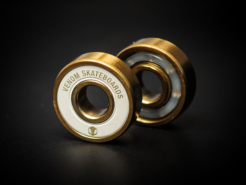 Venom Precision Gold Skateboard Bearings - Skate Rated Bearings Venom Skateboards