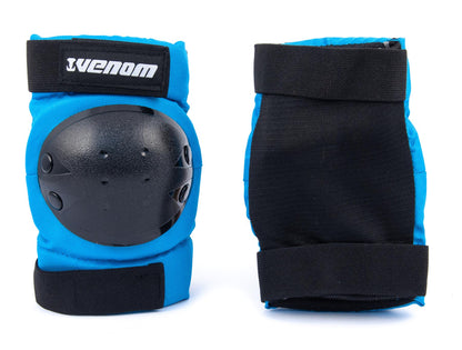 Venom Triple Knee/Elbow/Wrist Pad Set - Blue Black Pads Venom Skateboards