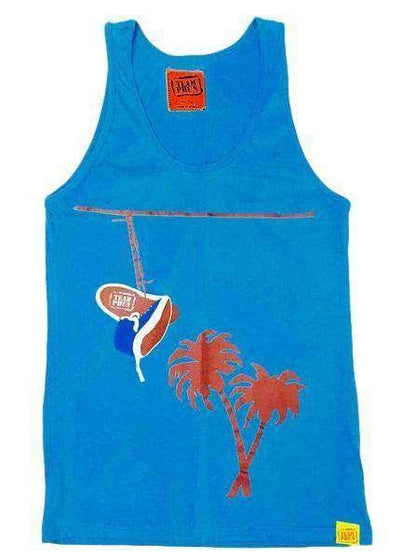 Team Phun Palm trees and powerlines vest top vest Sunday Phunday Neon blue S
