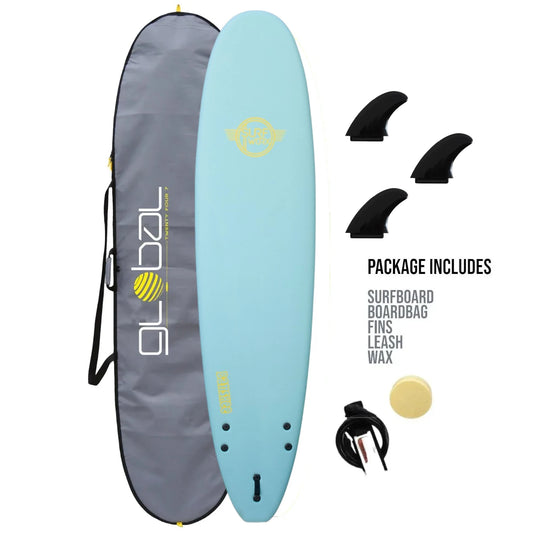 Surfworx Banshee Ice Mint Mini Mal Soft Surfboard 9ft 0 Starter Package