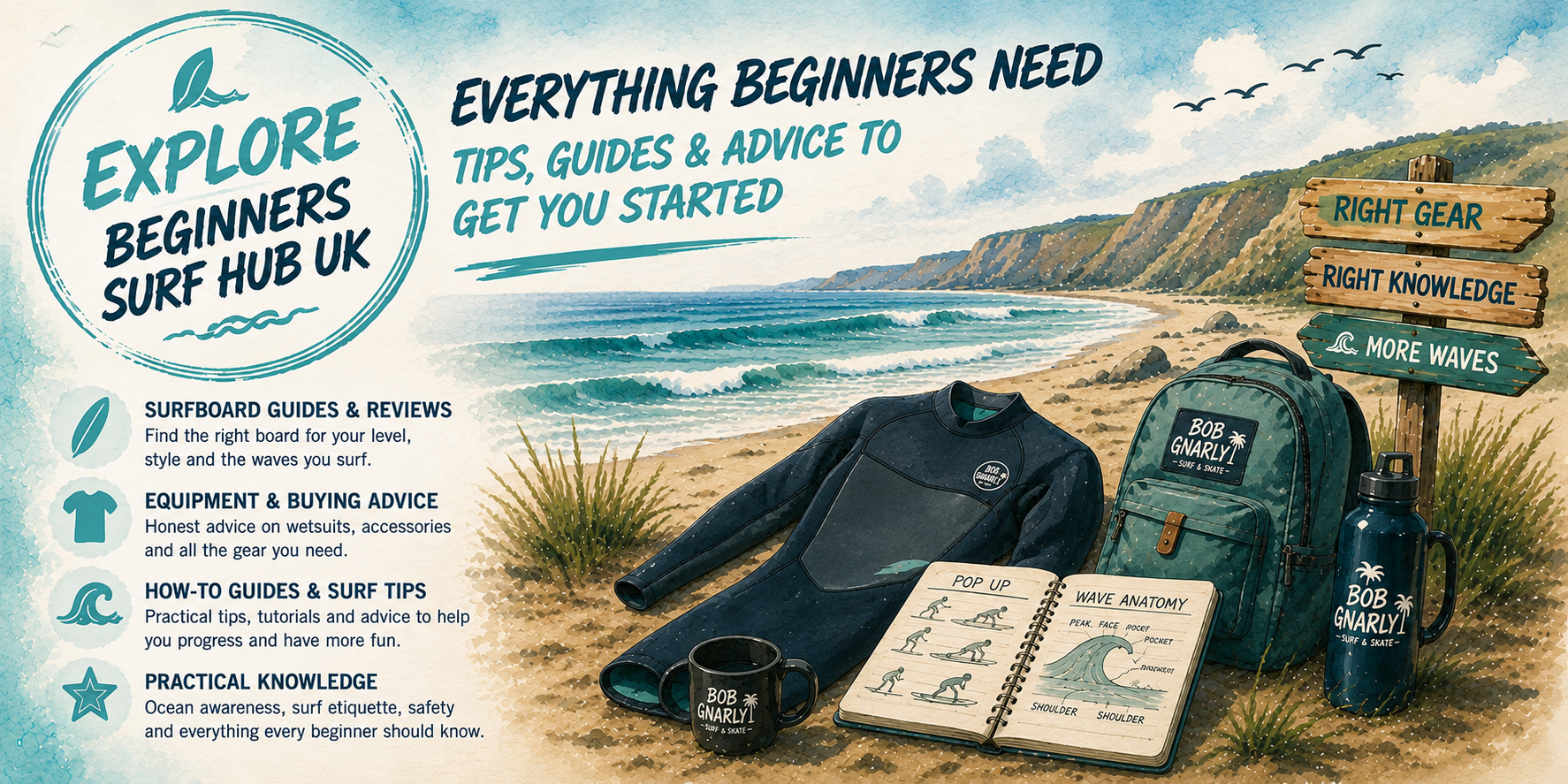 Bob Gnarly Beginners Surf Hub UK