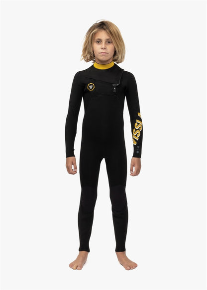 Vissla 7 Seas Boys 4-3 Full Chest Zip Wetsuit kids wetsuit Vissla Black W/Gold age 10