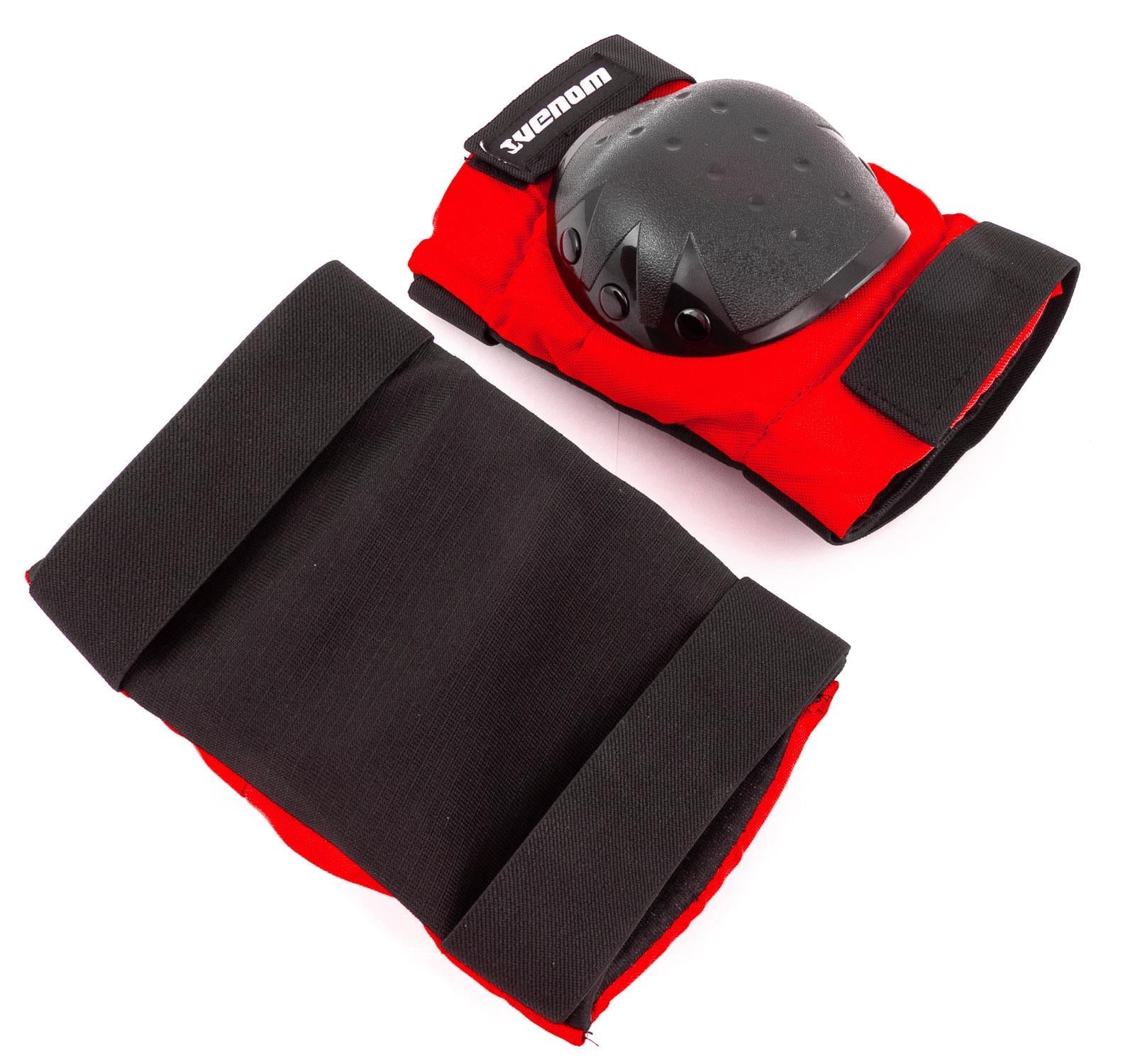 Venom Triple Knee/Elbow/Wrist Pad Set - Red Black Pads Venom Skateboards