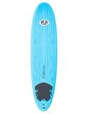 California Board Company CBC Soft Surfboard 7ft 6 - Blue Wood Grain - Bob Gnarly Surf