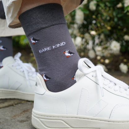 Save the Puffin Small Motif Bamboo Socks Socks Bare Kind