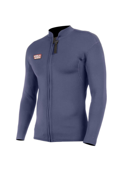 Vissla Solid Sets 2mm Front Zip L/S Wetsuit Jacket 7 seas wetsuit Vissla Dark Slate S