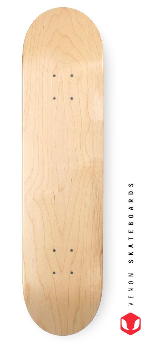 Venom Blank Skateboard Deck - Natural - 7.75" to 8.5" Deck Venom Skateboards 8.5