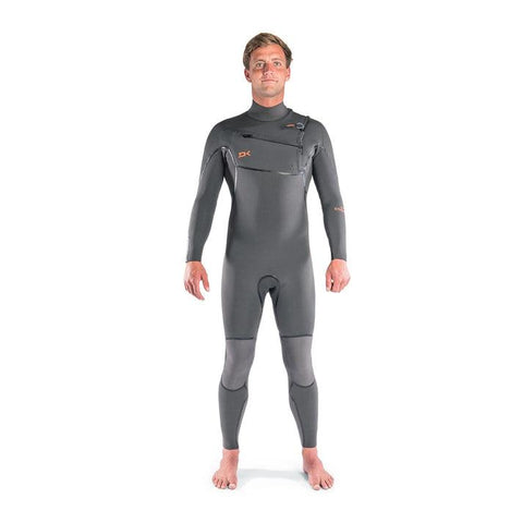 Dakine Mens Cyclone Chest Zip Full Suit 4/3mm (Graphite/Orange) - Bob Gnarly Surf