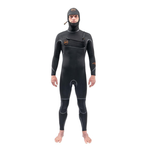 Dakine Mens Cyclone Chest Zip Hooded Wetsuit 4/3mm (Black) - Bob Gnarly Surf