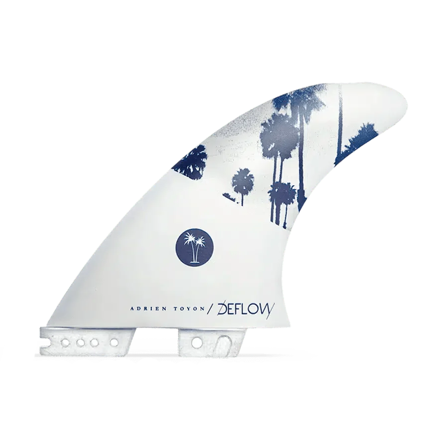 Deflow Adrien Toyon Signature Thruster Fin Set shortboard fins Deflow Surf L Grey