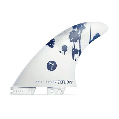 Deflow Adrien Toyon Signature Thruster Fin Set shortboard fins Deflow Surf L Grey