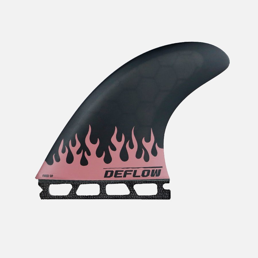 Deflow Grom Series Fired Up Thruster Surfboard Fin Set shortboard fins Deflow Surf Black single tab XS