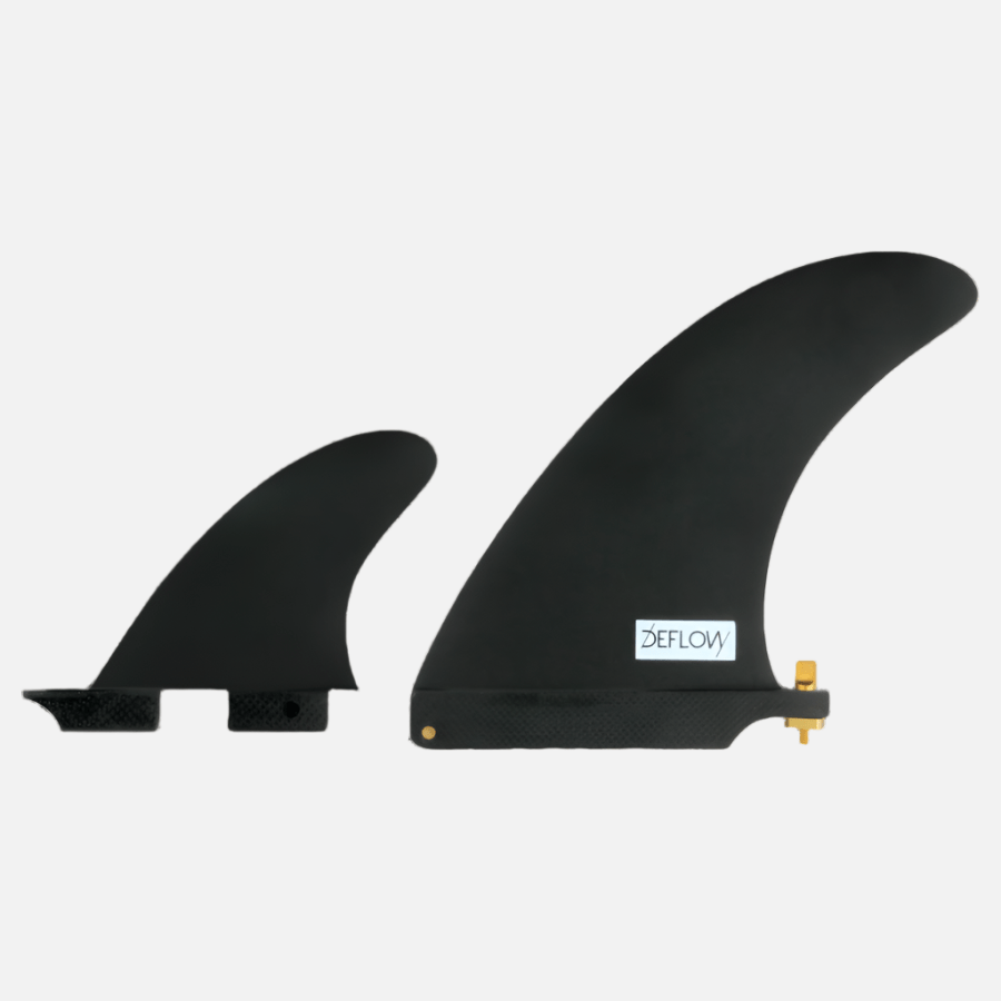 Deflow Single Fin + Side Bites longboard fin Deflow Surf Black double tab