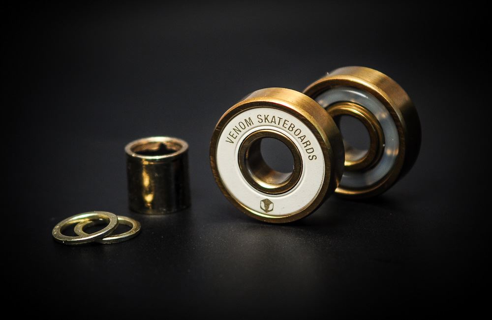 Venom Precision Gold Skateboard Bearings - Skate Rated Bearings Venom Skateboards