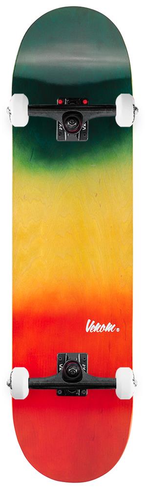 Venom Core Complete Built Skateboard - Rasta/Black - 8.0" Complete Venom Skateboards